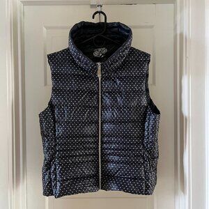 Like New - Vince Camuto Navy with White Polka Dot Puffy Vest